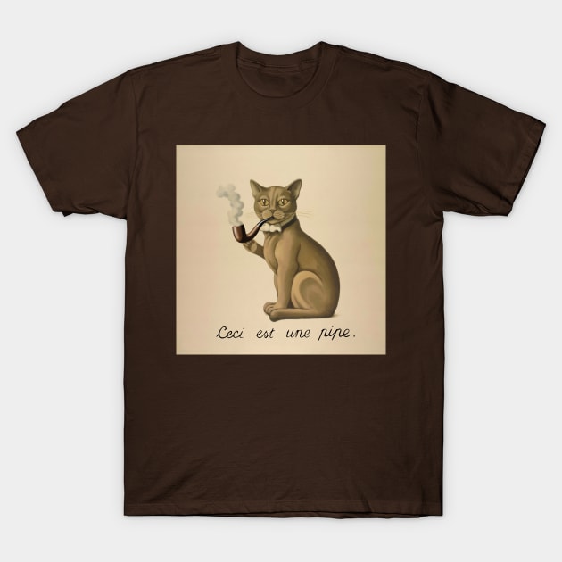 Ceci n'est pas une pipe - Magritte parody opinionated cat T-Shirt by Babush-kat
